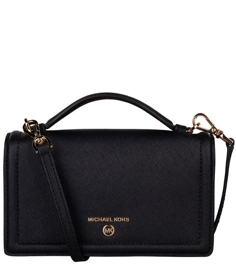 michael kors jet set charm phone black crossbody|michael kors jet crossbody bag.